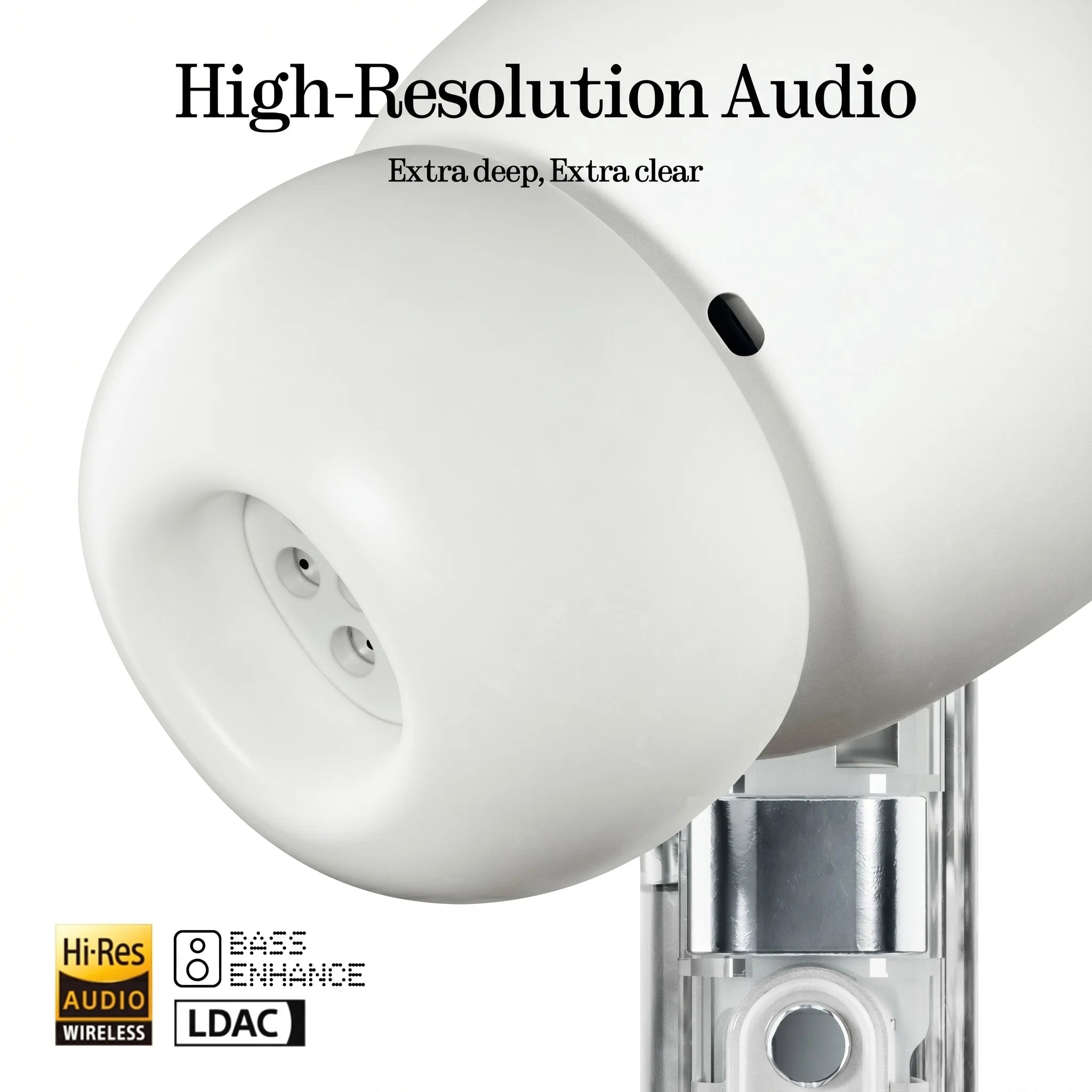 Ear (A) Wireless Earbuds, 45Db Hybrid Noise Cancelling Earbuds, Hi-Res Audio, Advanced Equaliser, Dual Connect, 6 Mics, 42.5H Playtime Ear Buds Wireless Bluetooth, White