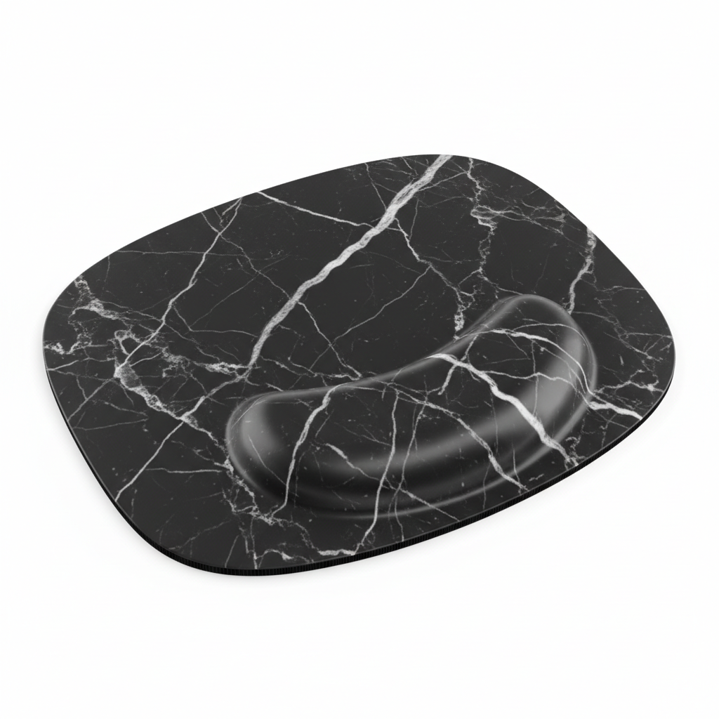 Wrist Mouse Pad, Non-Slip Ergonomic Mouse Pad with Gel Wrist Rest Support, Gaming Mouse Pad 8.7 X 7.5 Inches Pad for Computer, Laptop, Home, Office (Black Marble)